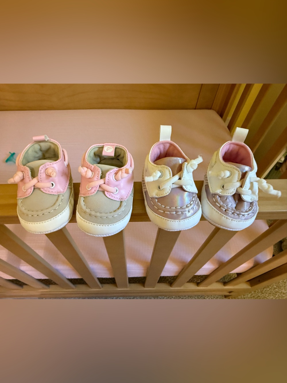 Sperry Infant Soft-Soled Shoes in Pink and Cream - 2 Pack